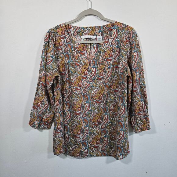 Lucy & Laurel Tops - Lucy & Laurel Paisley Popover Top. Size Medium.
